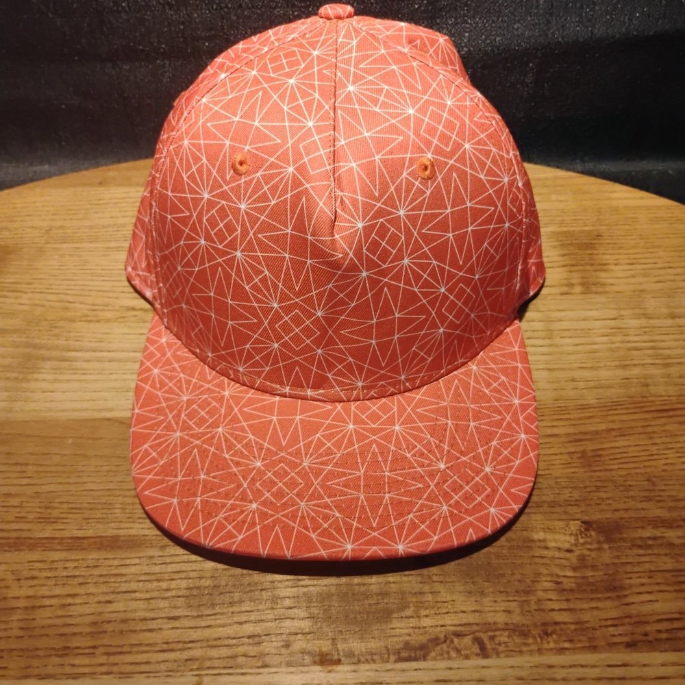 Geometric Patterned Orange Cap.